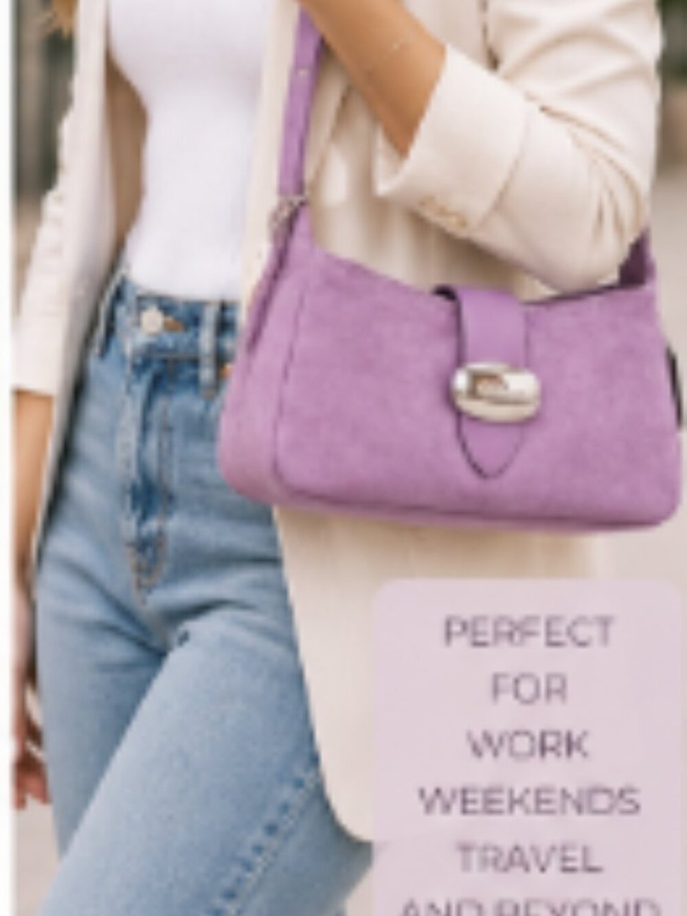 💜 NWT Coach Lavender Suede Shoulder Bag